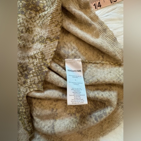 Set Zadig & Voltaire DELUXE Ninon Snakeskin-print cashmere cardigan & tank M - Picture 11 of 11